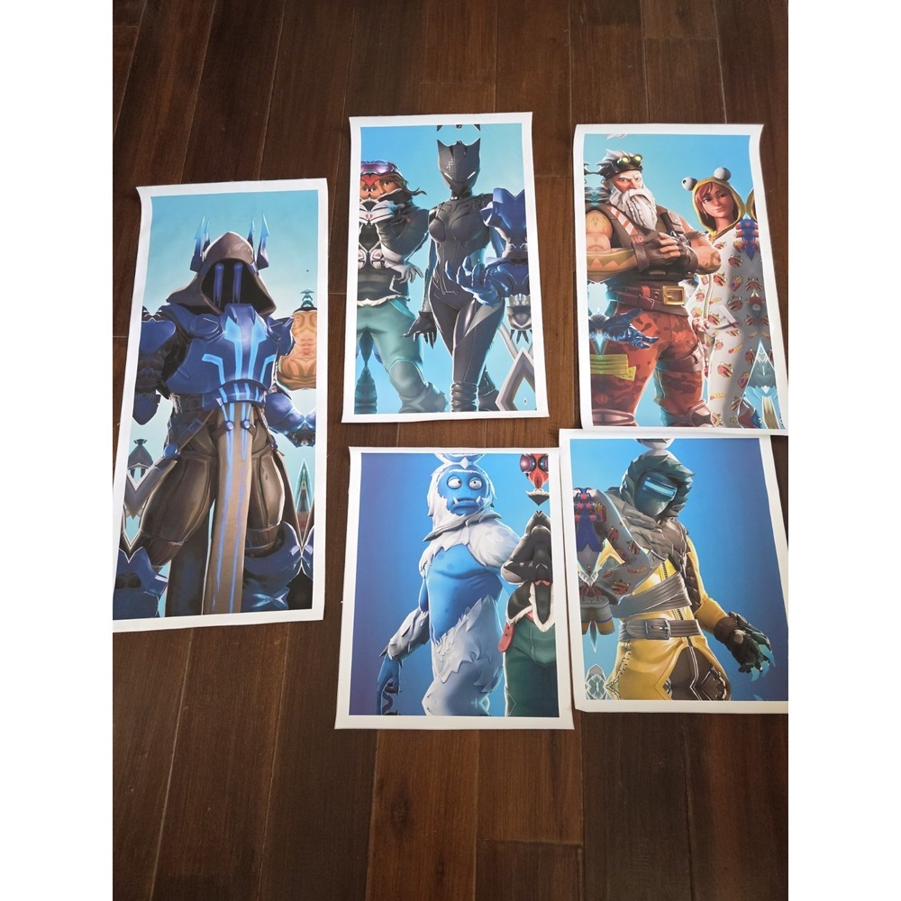 Fortnite Vinyl Canvas Wall Art Posters Lot Of 5 Very Rare Canvas Material Rare